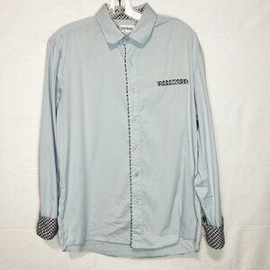 Toms Ware Men's Light Blue Shirt Long-Sleeve Button Down Flip Cuff Sz M